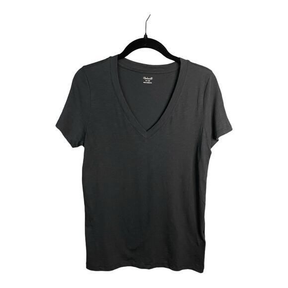 Madewell Whisper Cotton V-Neck Tee in True Black Size XS NWT - Picture 4 of 10